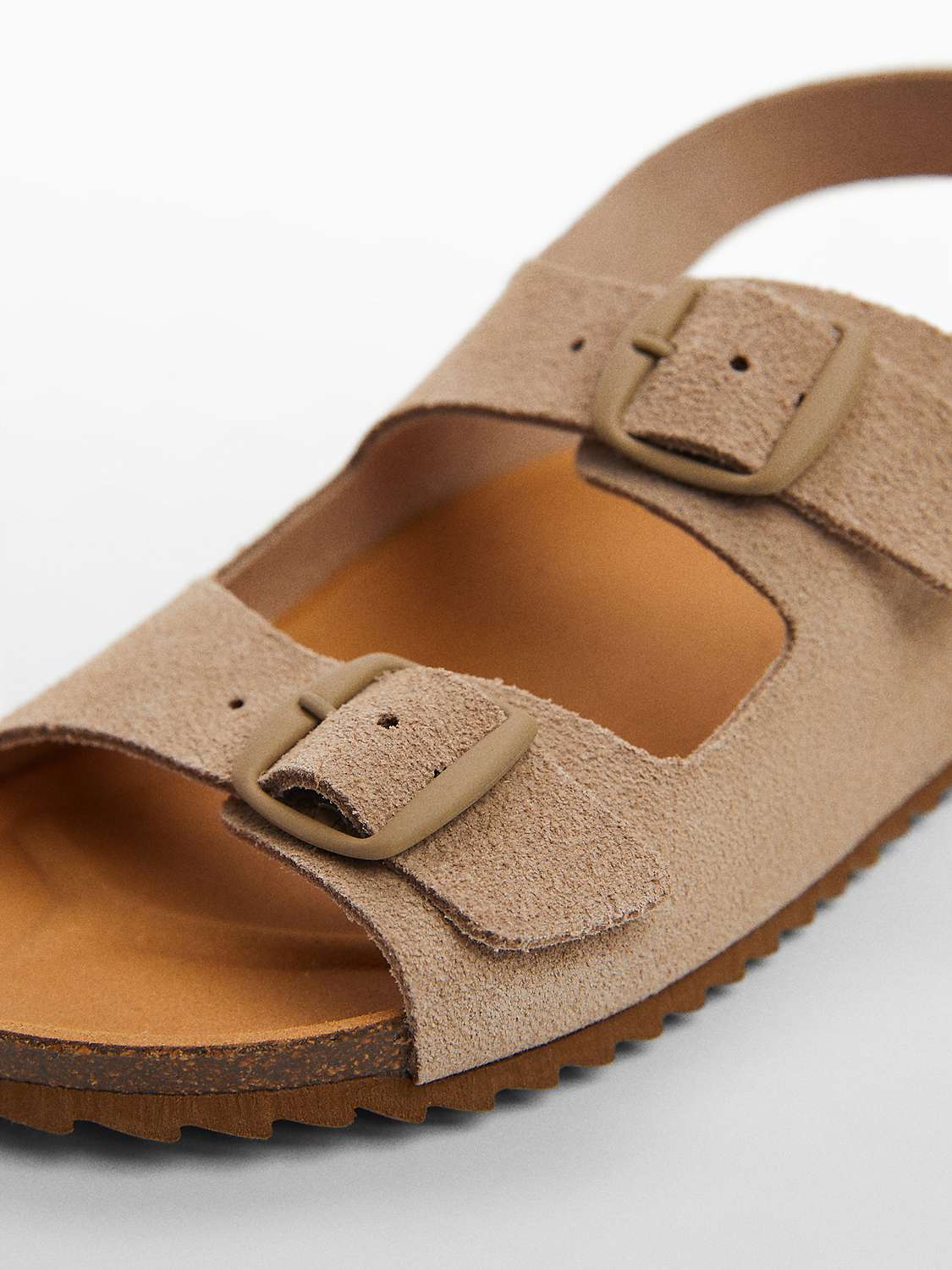 Buy Mango Kids' Leather Carlo Buckle Strap Sandals, Medium Brown Online at johnlewis.com