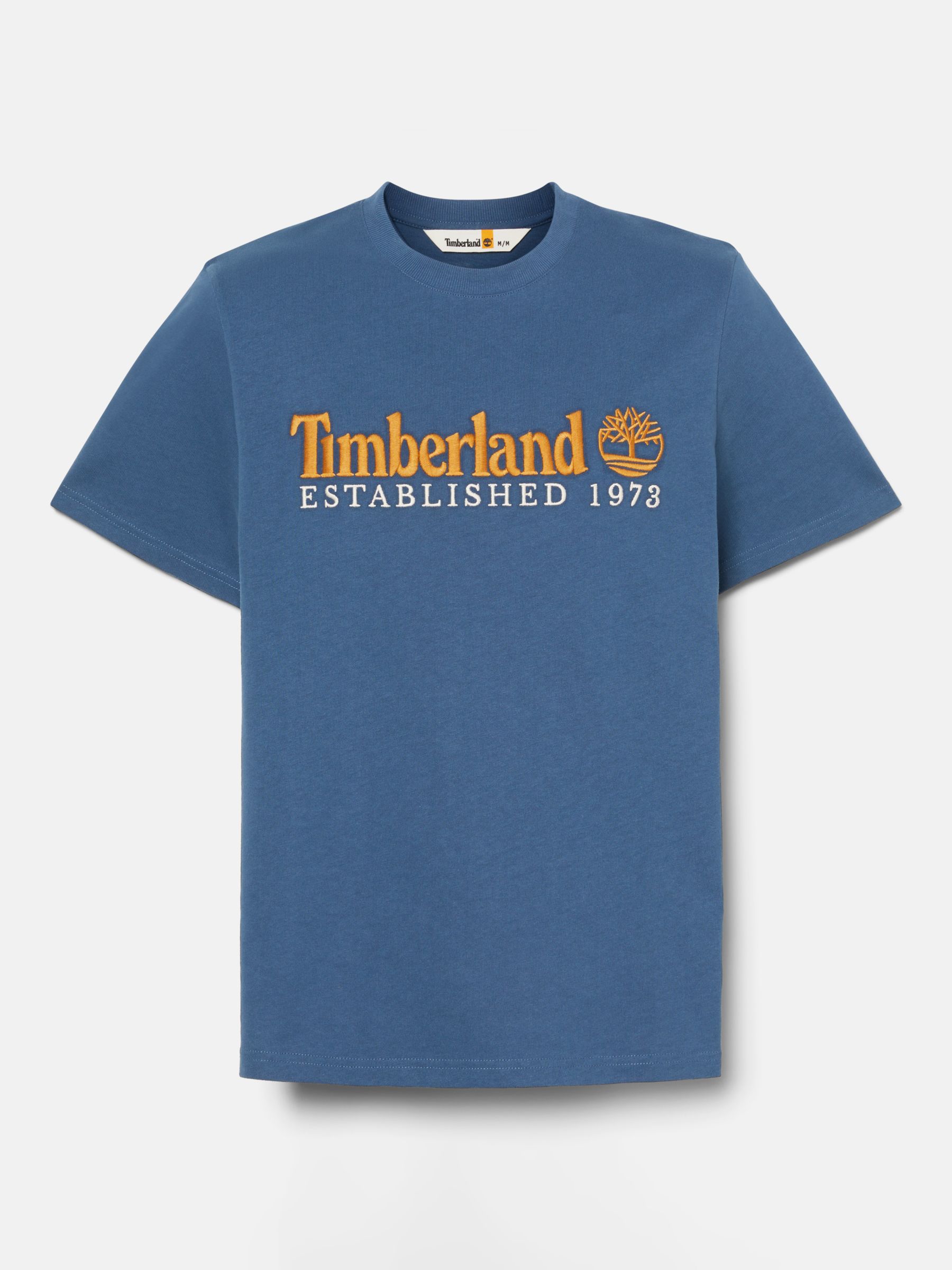 Timberland Organic Cotton Embroided Logo T-Shirt, Dark Denim, S