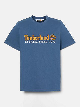 Timberland Organic Cotton Embroided Logo T-Shirt, Dark Denim