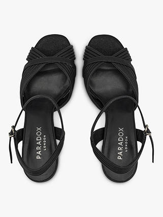 Paradox London Lagunas Metallic Platform Sandals, Black