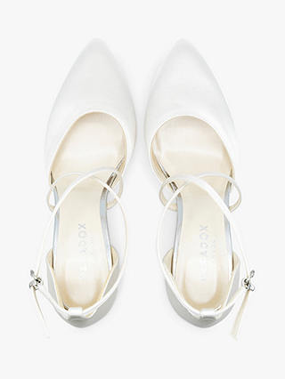 Paradox London Alysha Dyeable Satin Cross Strap Court Shoes, Ivory