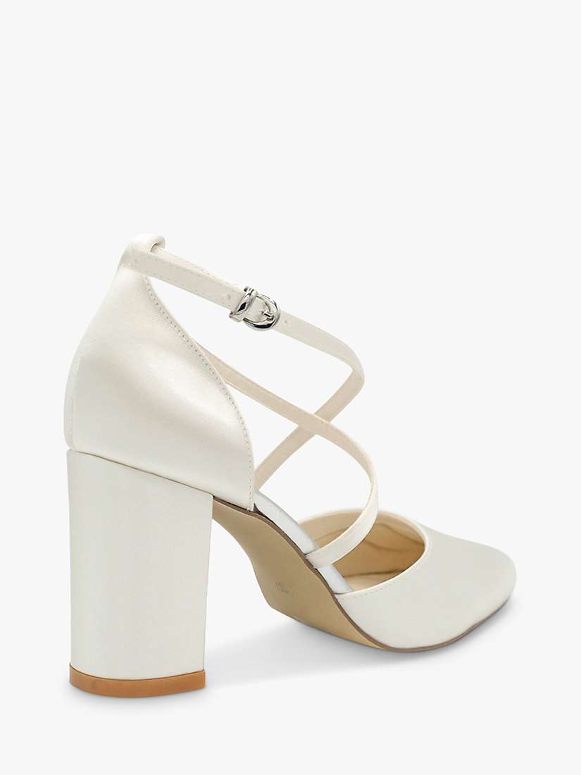 Buy Paradox London Alysha Dyeable Satin Cross Strap Court Shoes, Ivory Online at johnlewis.com