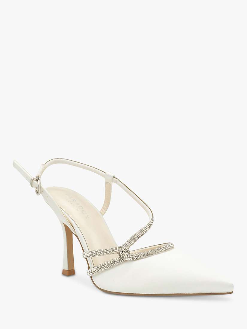 Buy Paradox London Calliope Embellished Satin High Heel Slingback Court Shoes, Ivory Online at johnlewis.com