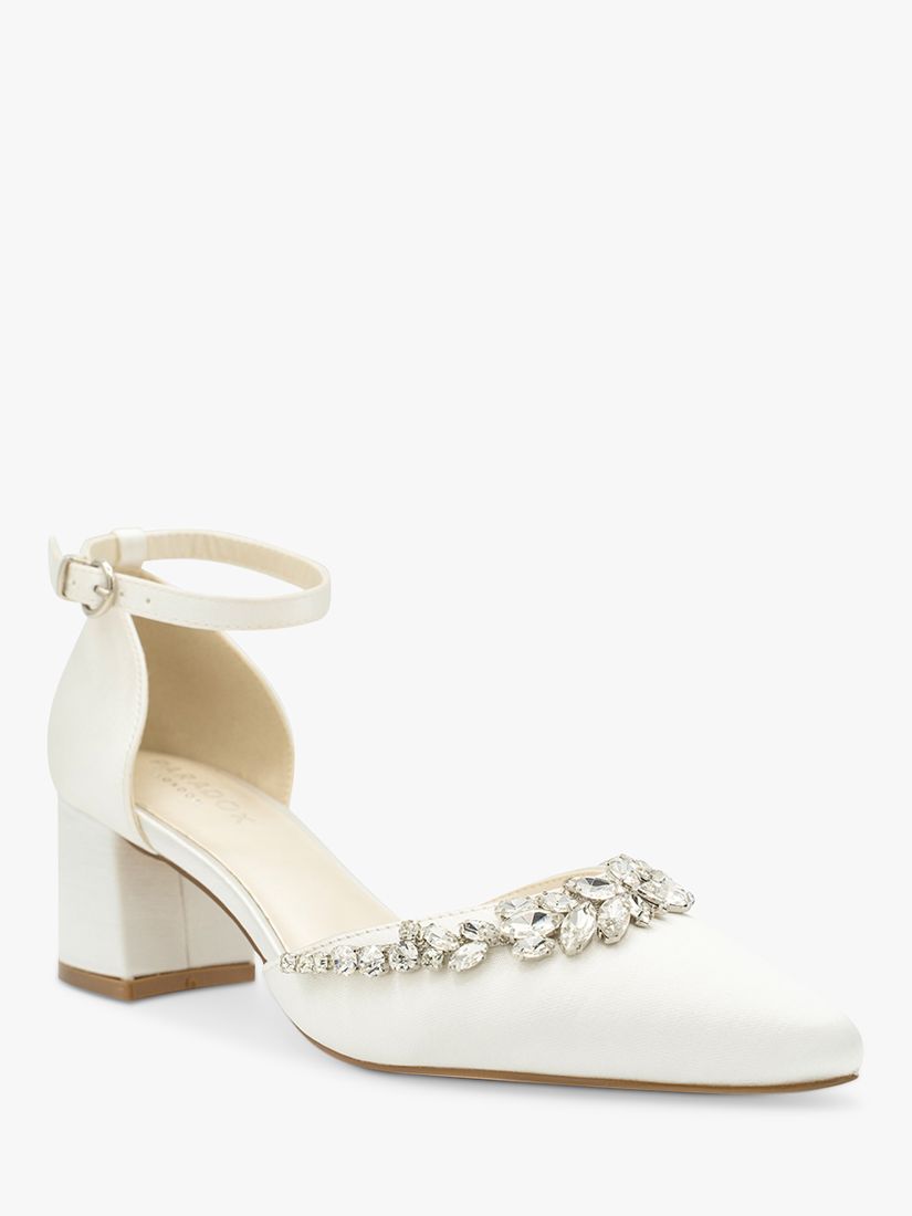 Buy Paradox London Cinta Dyeable Embellished Satin Mid Block Heel Court Shoes, Ivory Online at johnlewis.com