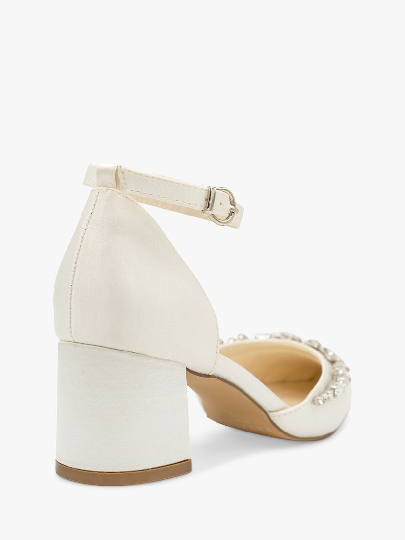 Buy Paradox London Cinta Dyeable Embellished Satin Mid Block Heel Court Shoes, Ivory Online at johnlewis.com