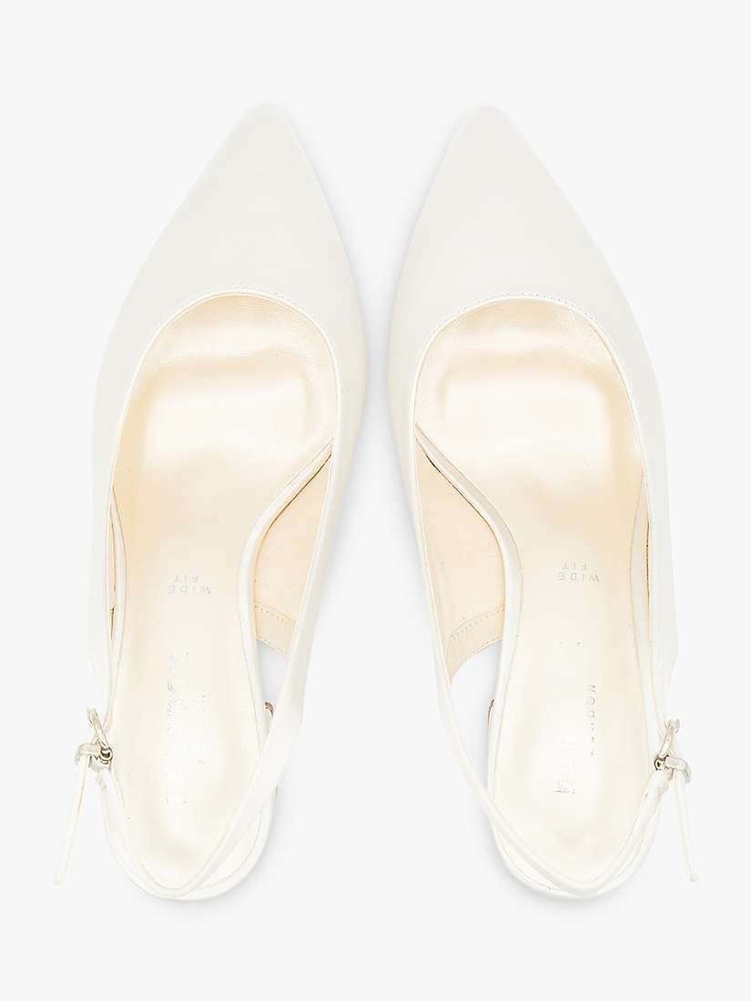 Buy Paradox London Bessy Wide Fit Dyeable Satin Slingback Court Shoes, Ivory Online at johnlewis.com