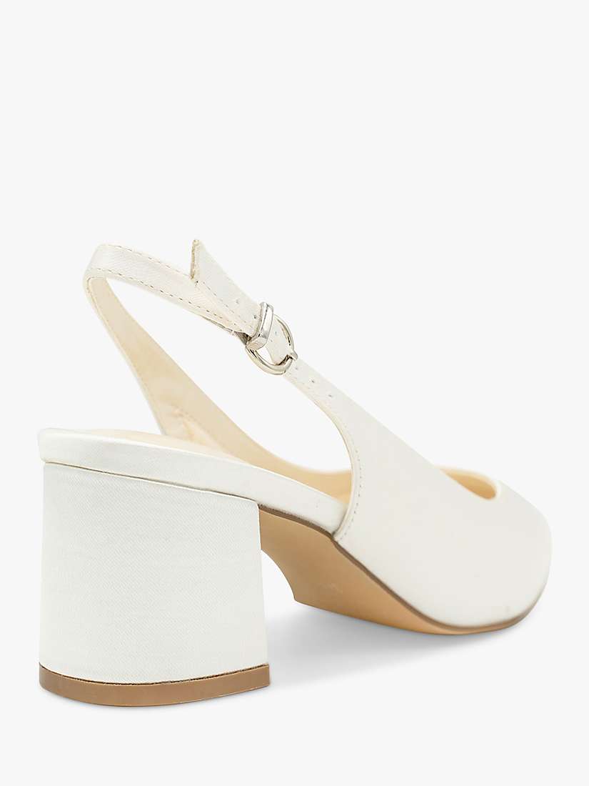 Buy Paradox London Bessy Wide Fit Dyeable Satin Slingback Court Shoes, Ivory Online at johnlewis.com