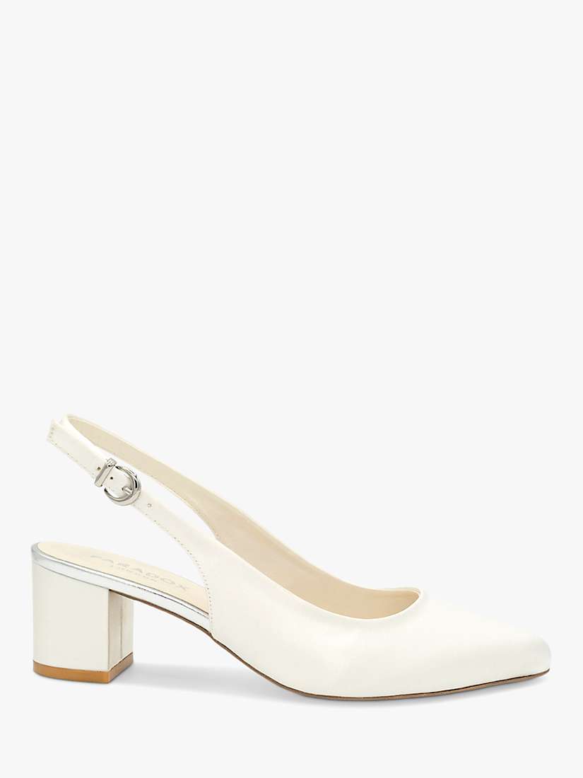 Buy Paradox London Andrienne Dyeable Satin Mid Block Heel Court Shoes, Ivory Online at johnlewis.com