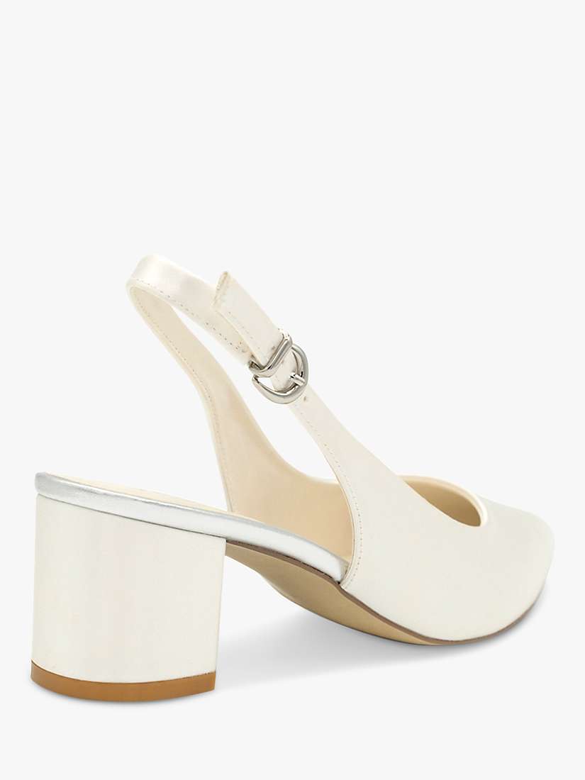Buy Paradox London Andrienne Dyeable Satin Mid Block Heel Court Shoes, Ivory Online at johnlewis.com