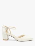 Paradox London Aviana Dyeable Satin Block Heel Court Shoes, Ivory