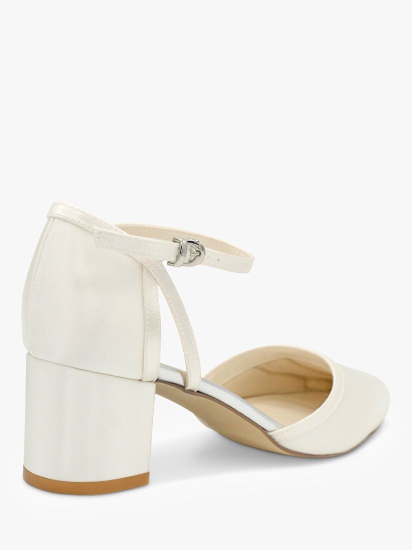 Buy Paradox London Aviana Dyeable Satin Block Heel Court Shoes, Ivory Online at johnlewis.com