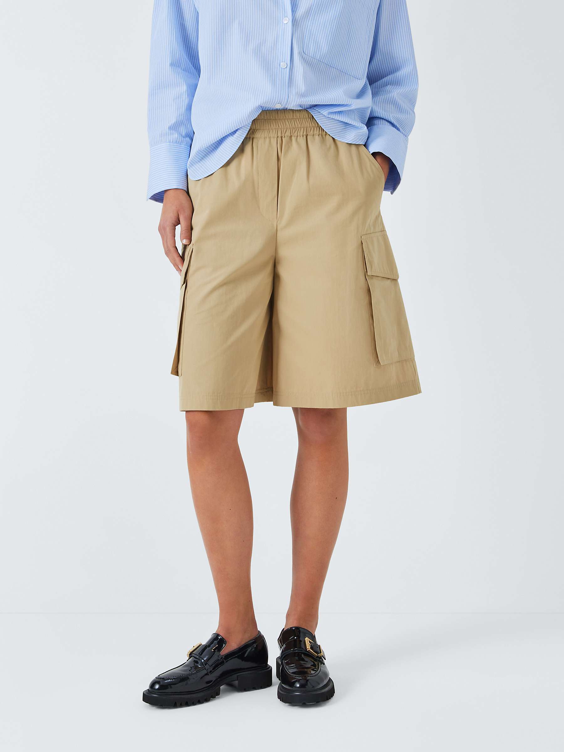 Buy Weekend MaxMara Fida Cotton Shorts, Beige Online at johnlewis.com