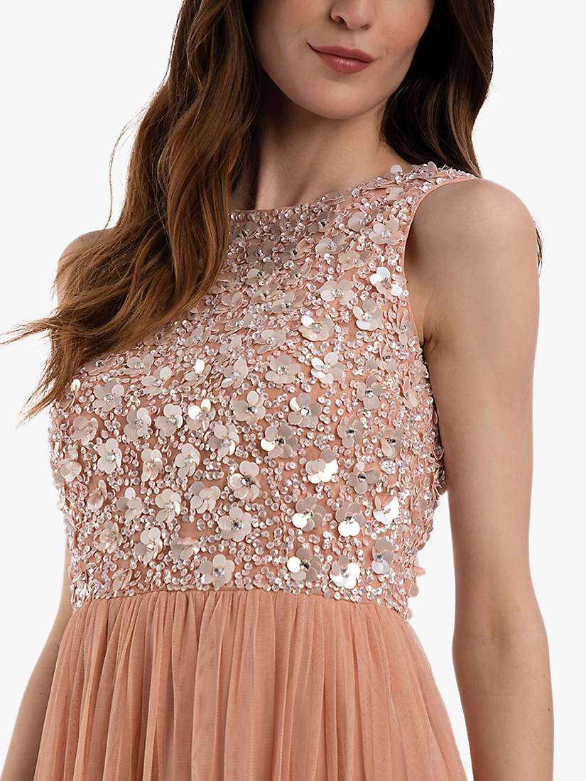Buy Lace & Beads Hazel Embellished Bodice Midi Dress, Blush Pink Online at johnlewis.com