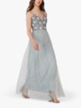 Lace & Beads Avon Mesh Maxi Dress, Grey