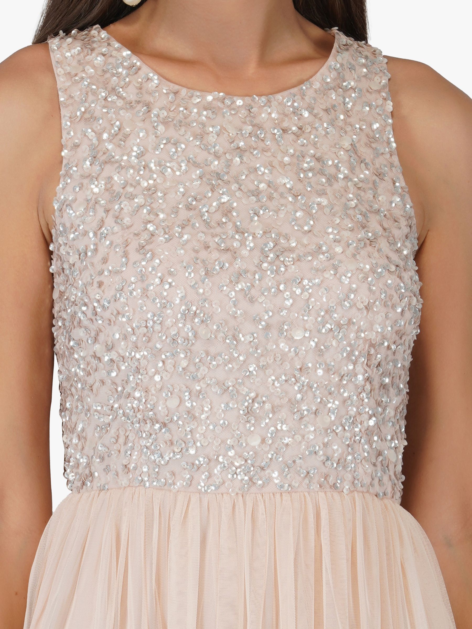 Buy Lace & Beads Nicasso Embellished Bodice Maxi Dress, Blush Pink Online at johnlewis.com