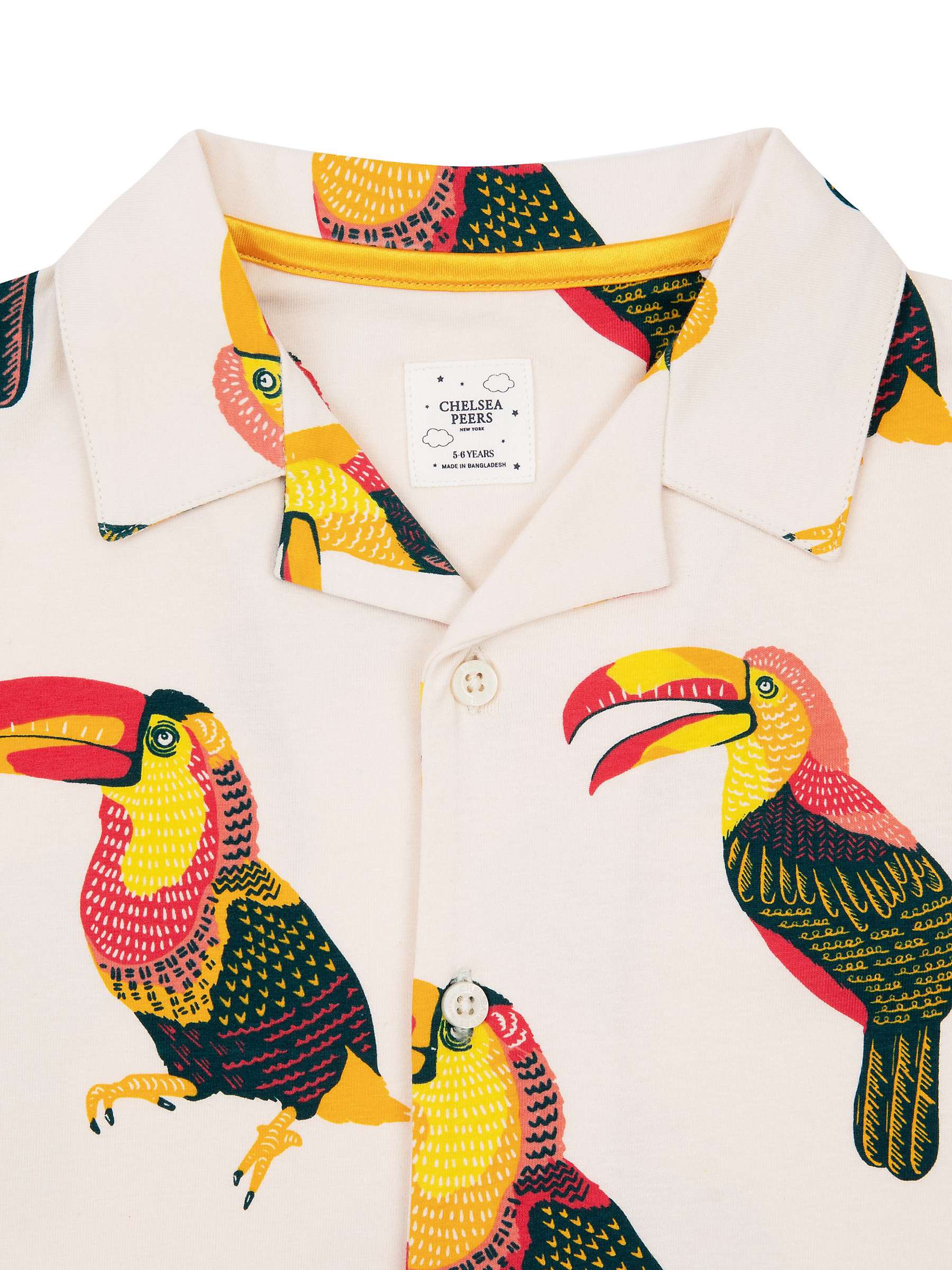 Buy Chelsea Peers Kids' Organic Cotton Blend Toucan Print Short Pyjama Set, Off White/Multi Online at johnlewis.com