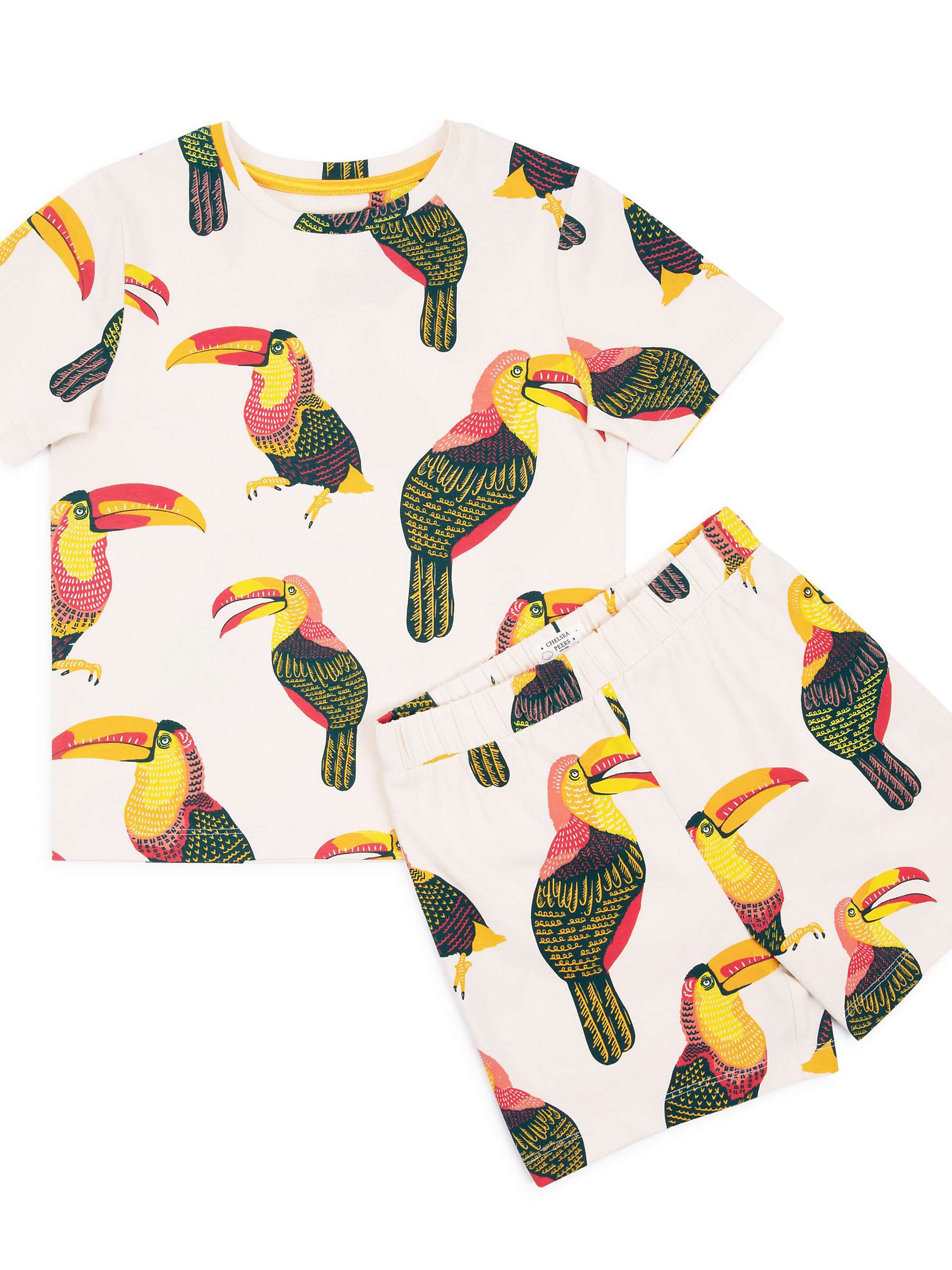 Buy Chelsea Peers Kids' Toucan Print Crew Neck Short Pyjama Set, Off White Online at johnlewis.com