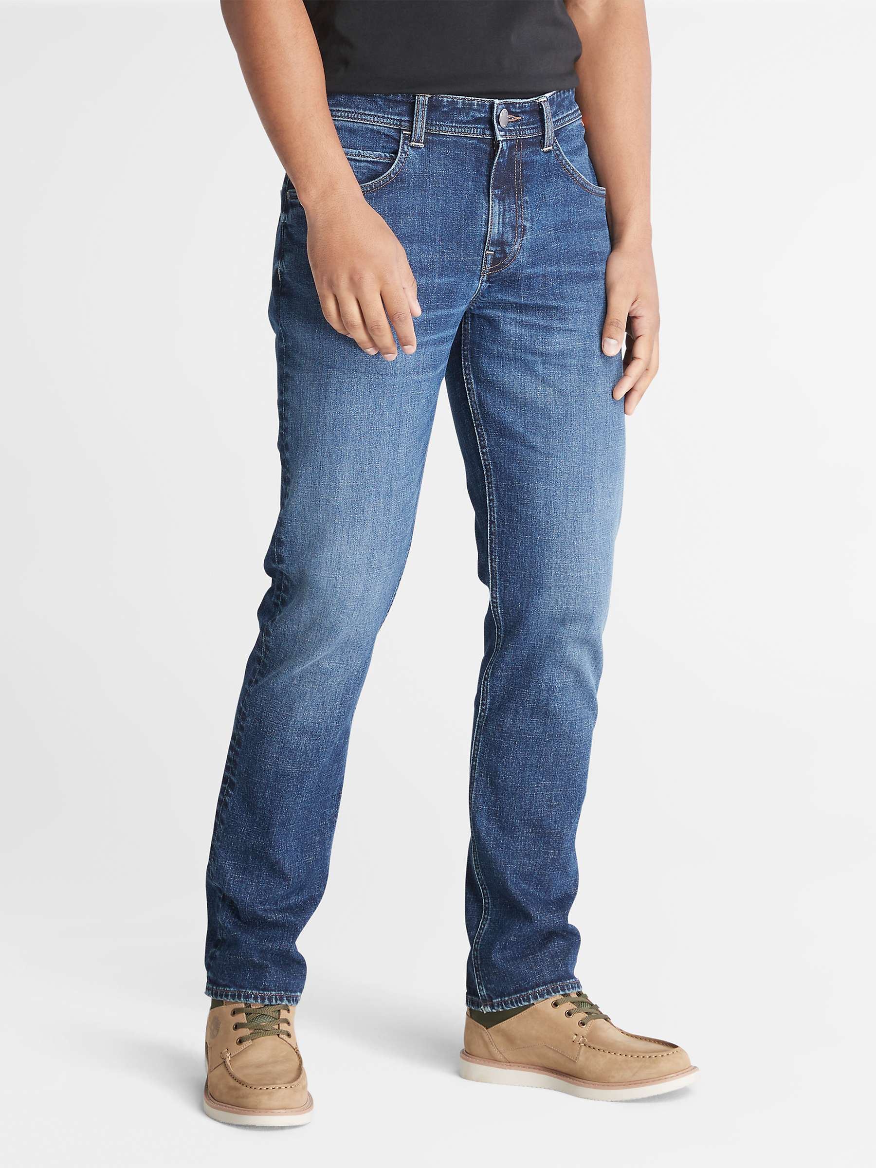 Buy Timberland Slim Fit Stretch Jeans, Mid Indigo Online at johnlewis.com