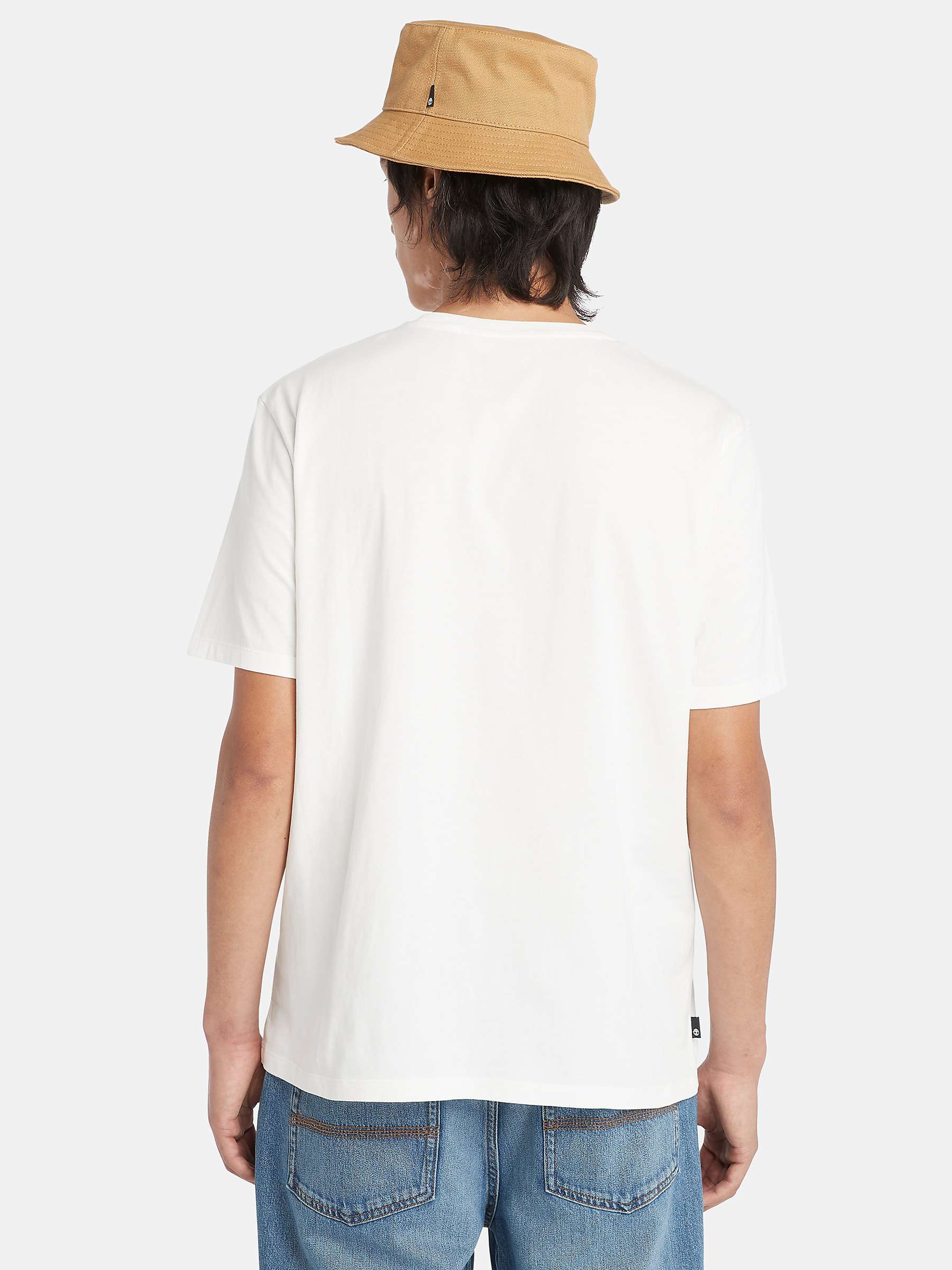 Buy Timberland Dye Logo Organic Cotton T-Shirt, White Online at johnlewis.com