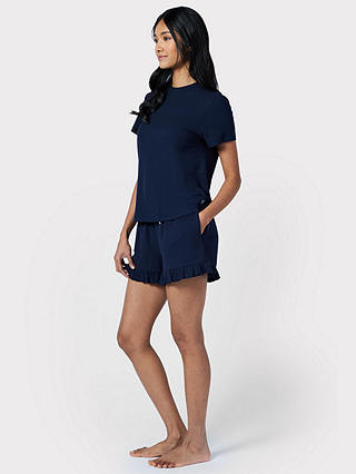 Chelsea Peers Ribbed Short Pyjama Set, Navy