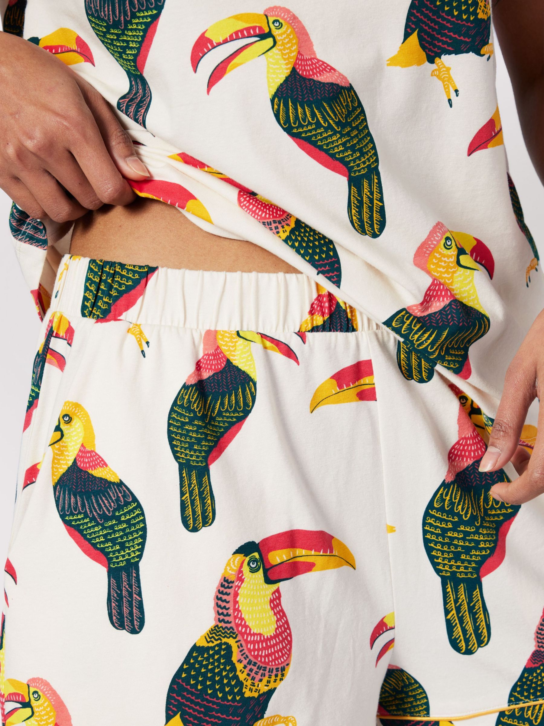 Buy Chelsea Peers Organic Cotton Toucan Print Short Pyjama Set, Off White/Multi Online at johnlewis.com