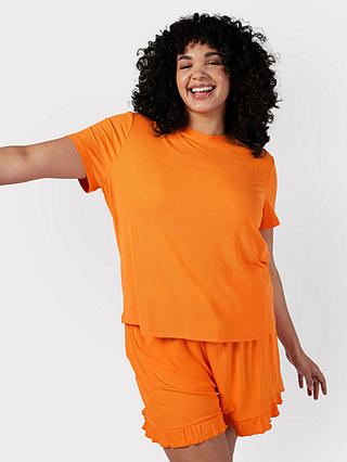 Chelsea Peers Curve Ribbed Short Pyjamas, Orange
