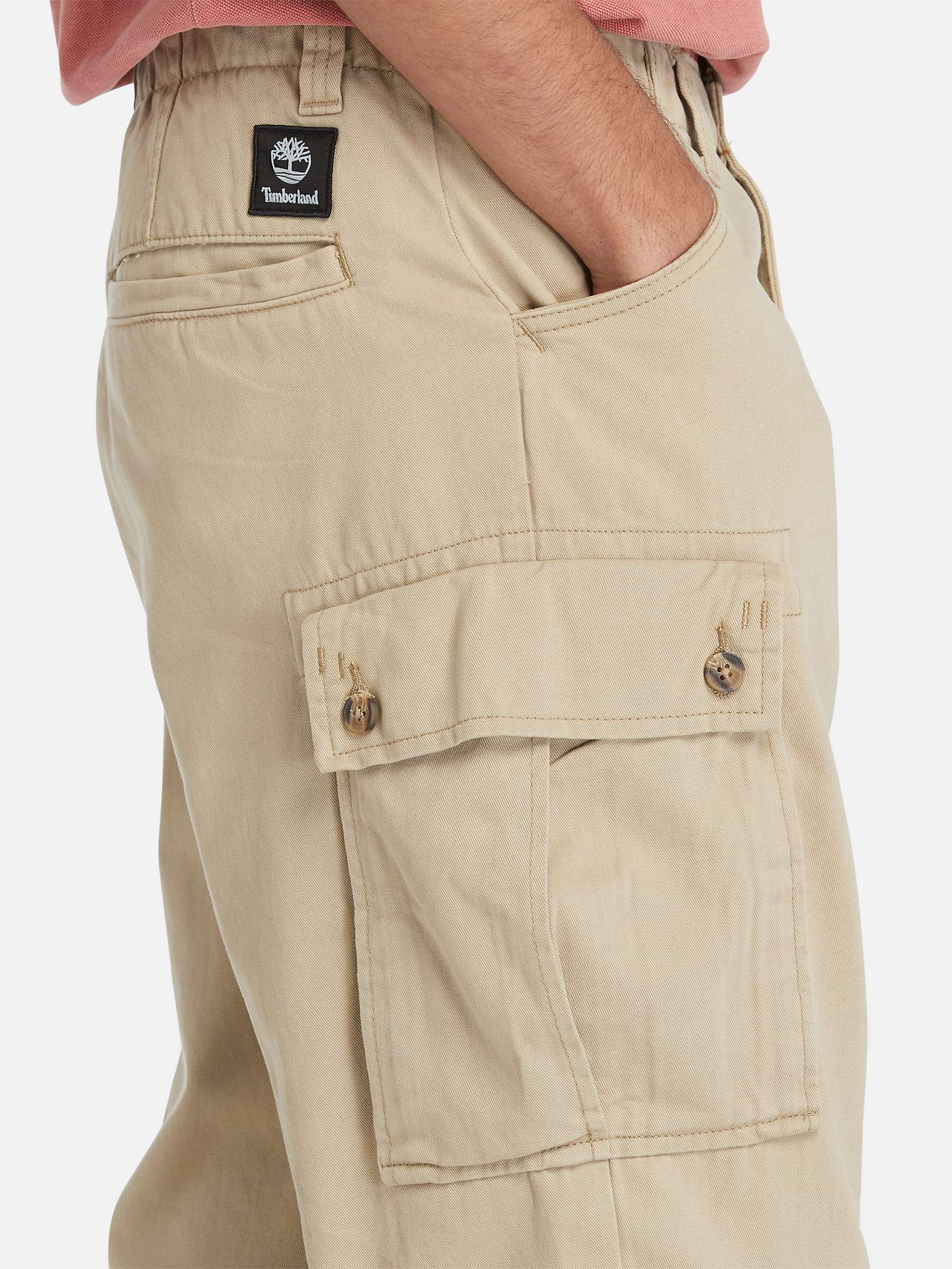 Buy Timberland Twill Relaxed Tapered Cargo Trousers, Lemon Pepper Online at johnlewis.com