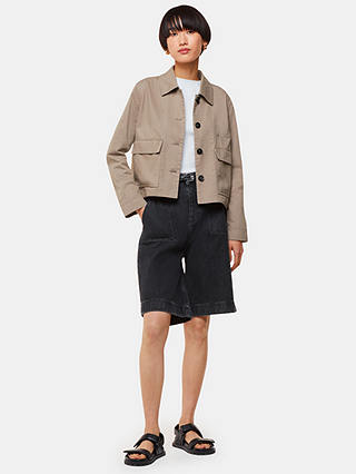 Whistles Marie Cotton Jacket, Taupe
