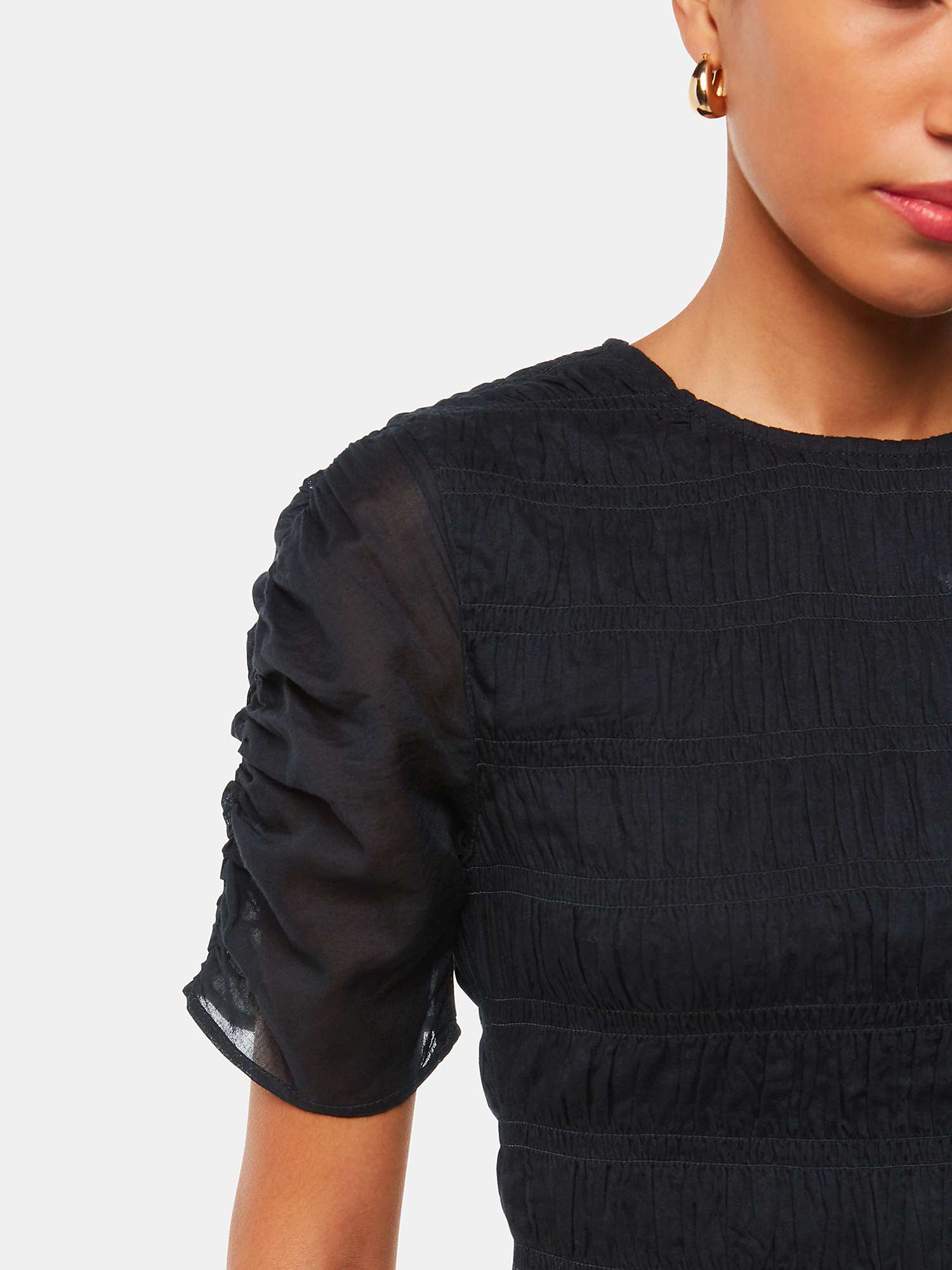 Buy Whistles Petite Avery Smocked Midi Dress, Black Online at johnlewis.com