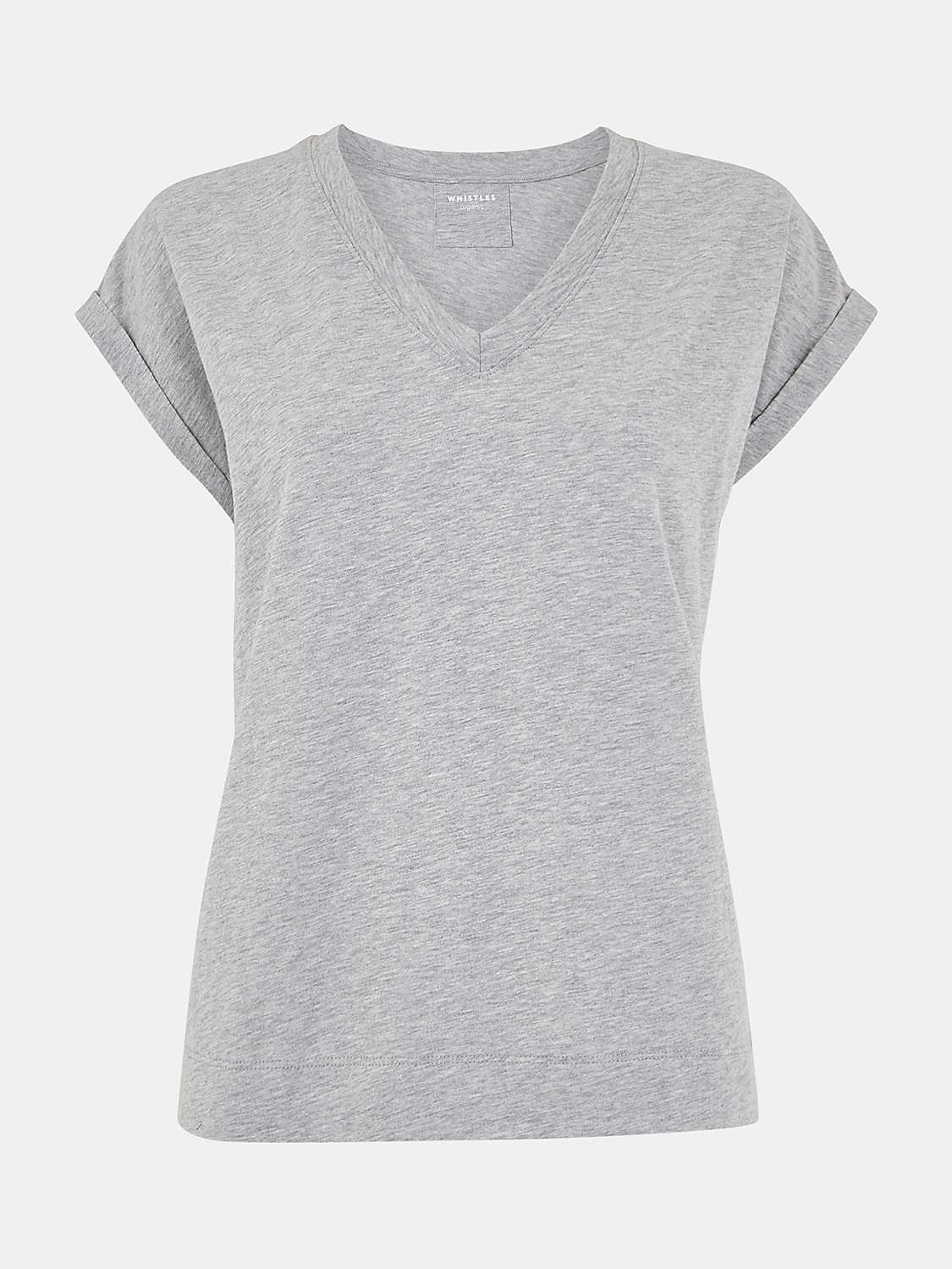 Buy Whistles Willa Organic Cotton V-Neck Cap Sleeve T-Shirt Online at johnlewis.com