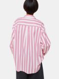 Whistles Oversized Striped Cotton Shirt, Pink/White