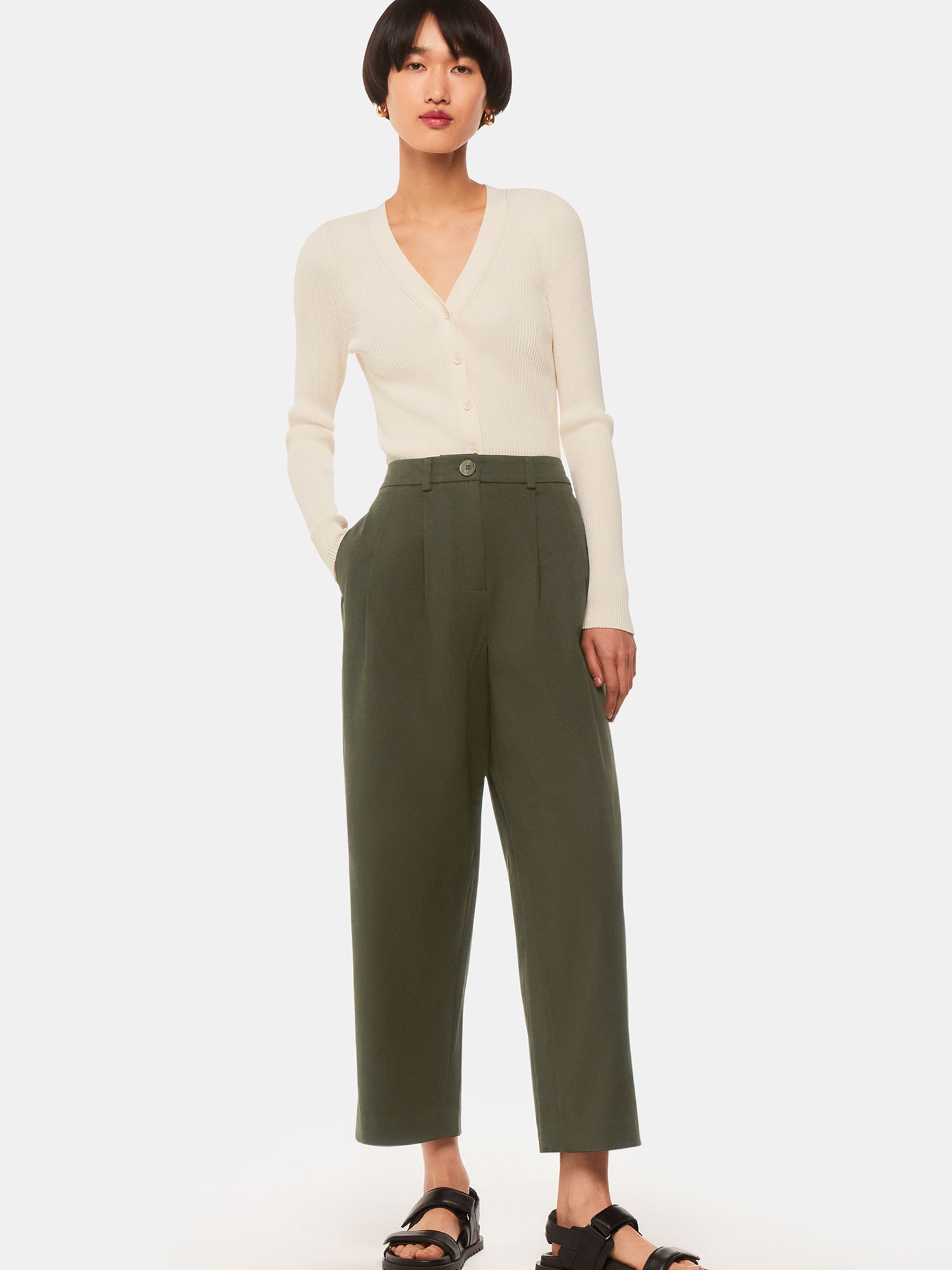 Buy Whistles Bethany Barrel Leg Trousers Online at johnlewis.com