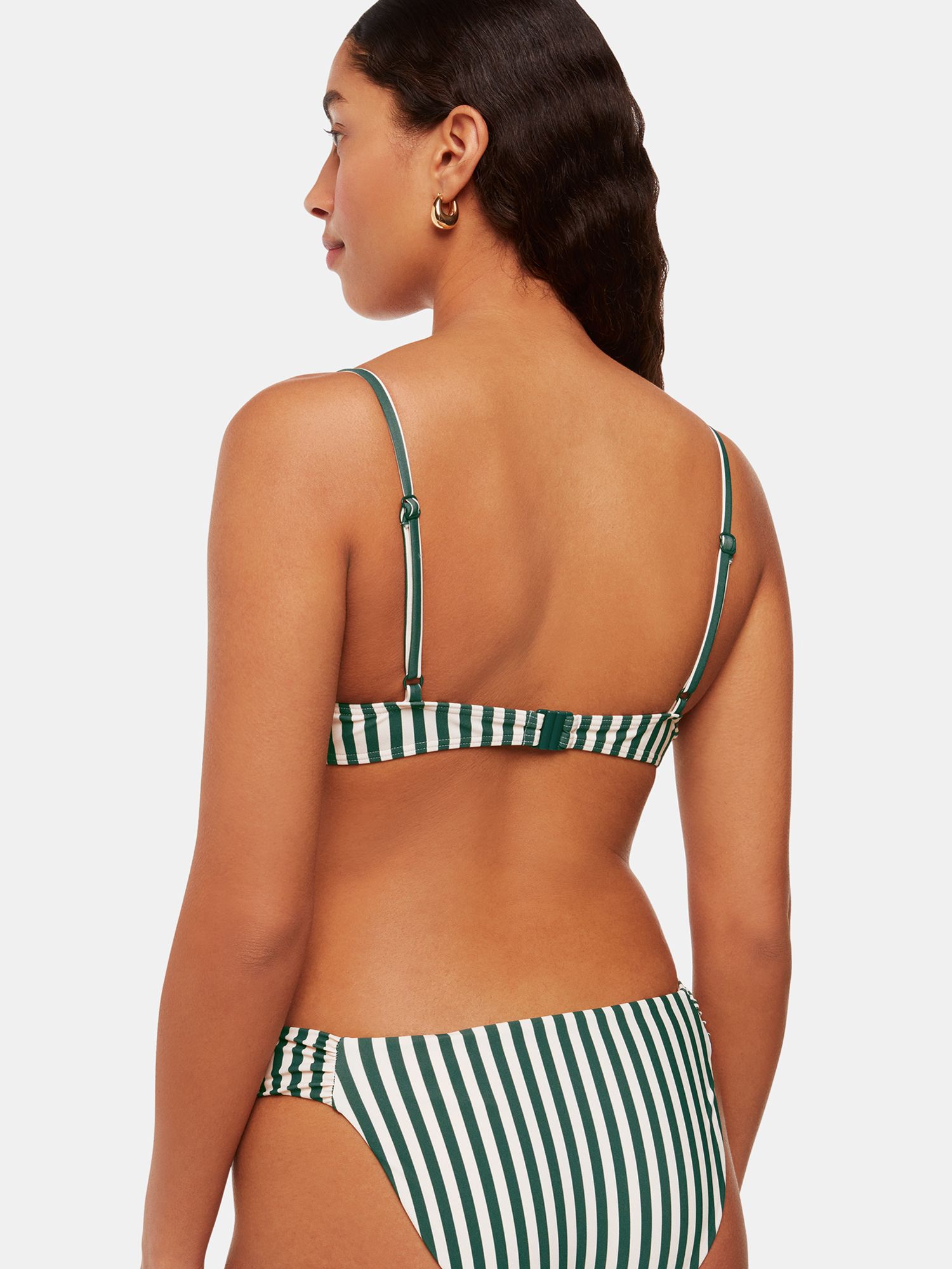 Buy Whistles Striped Bikini Top, Green/White Online at johnlewis.com