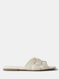 Mint Velvet Flat Leather Sandals, Natural Cream