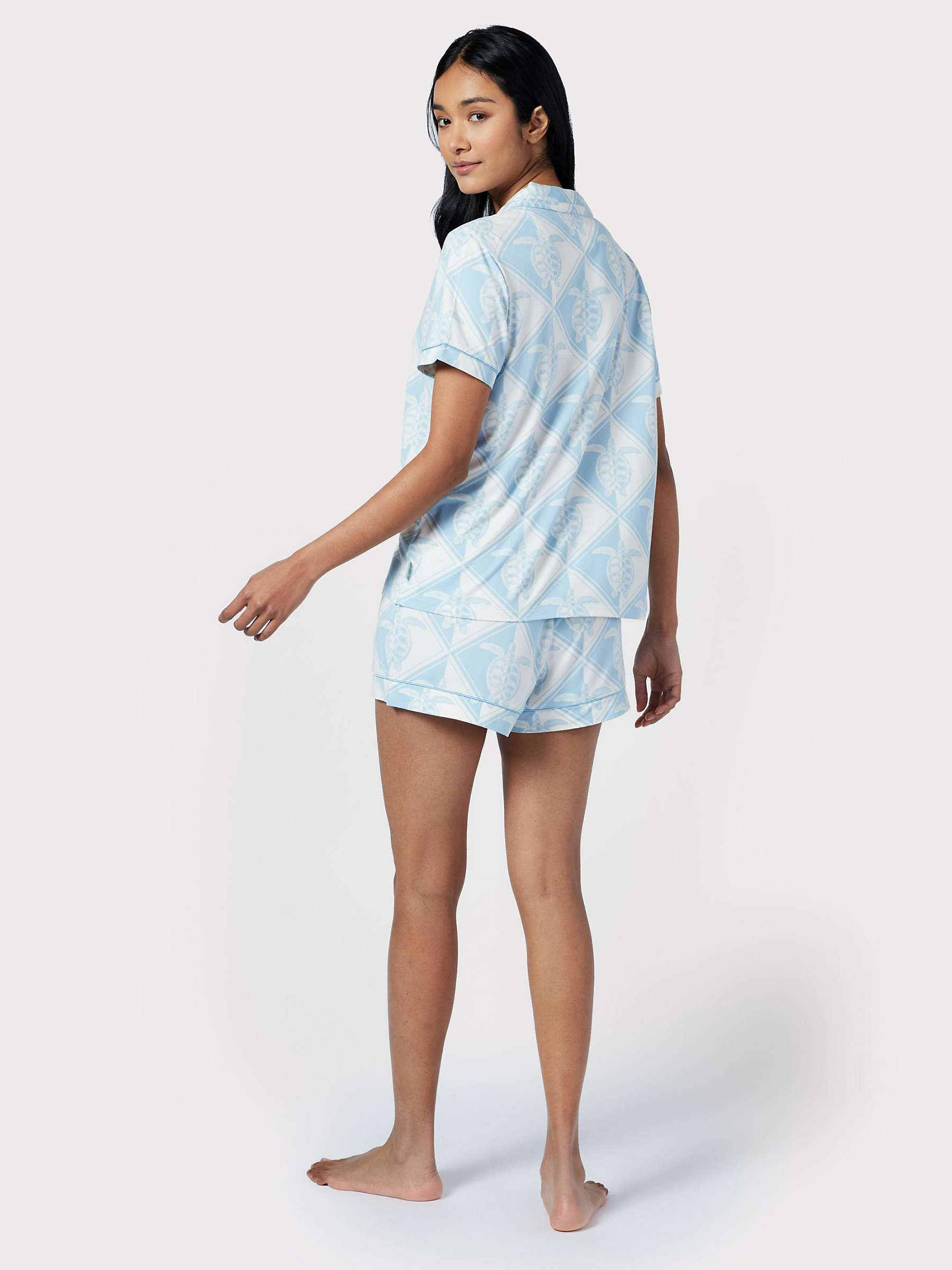 Buy Chelsea Peers Tiled Turtle Print Short Pyjamas, Off White/Blue Online at johnlewis.com