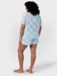 Chelsea Peers Curve Tiled Turtle Print Short Pyjamas, Off White/Blue