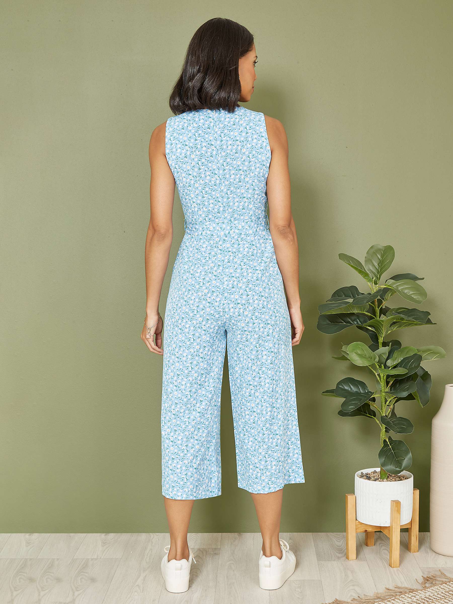 Buy Mela London Ditsy Culotte Jumpsuit, Blue Online at johnlewis.com