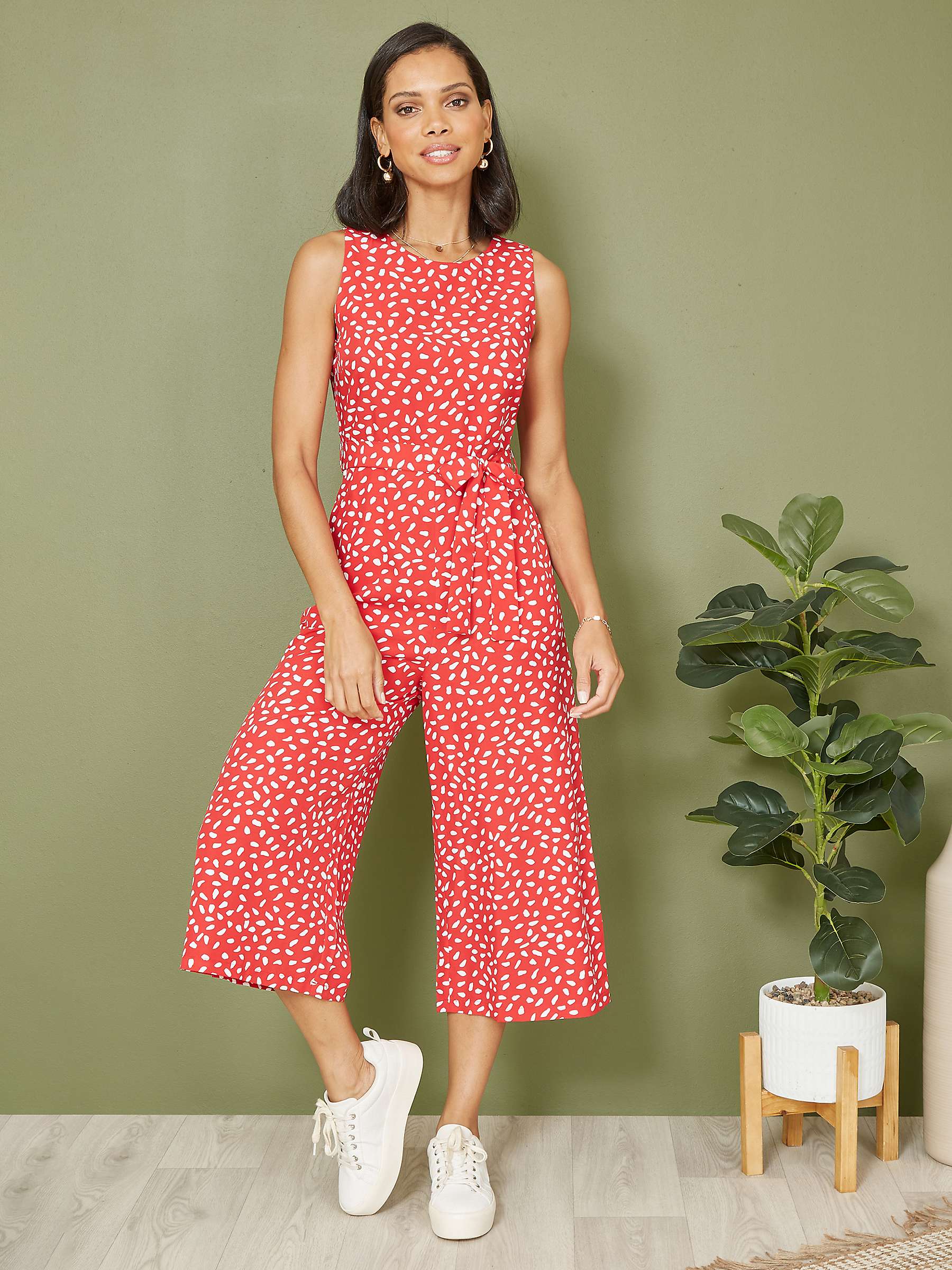 Buy Mela London Dash Print Culotte Jumpsuit, Red Online at johnlewis.com