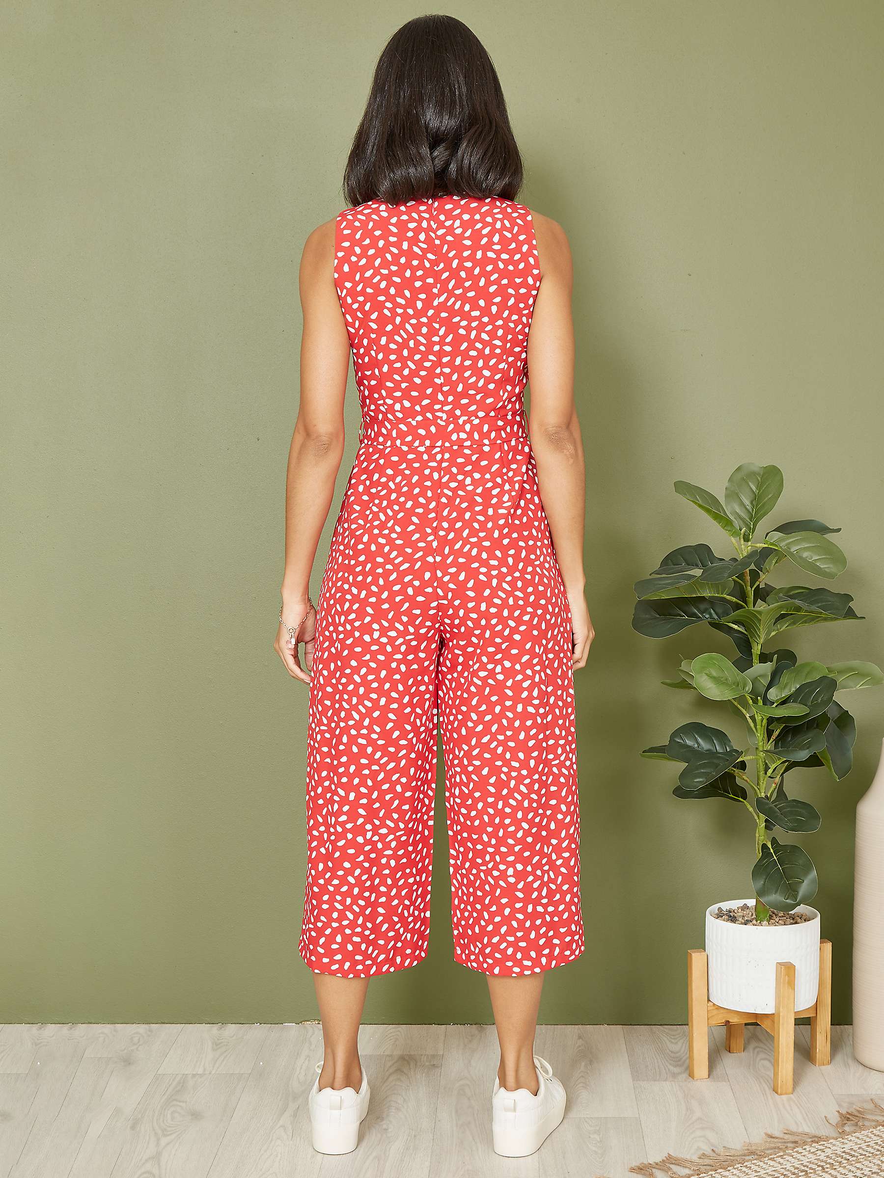 Buy Mela London Dash Print Culotte Jumpsuit, Red Online at johnlewis.com