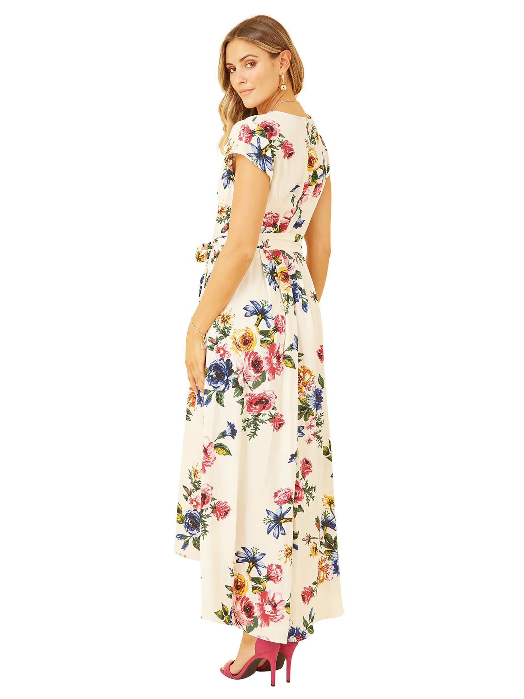 Buy Mela London Floral Wrap Dip Hem Dress, Ivory Online at johnlewis.com