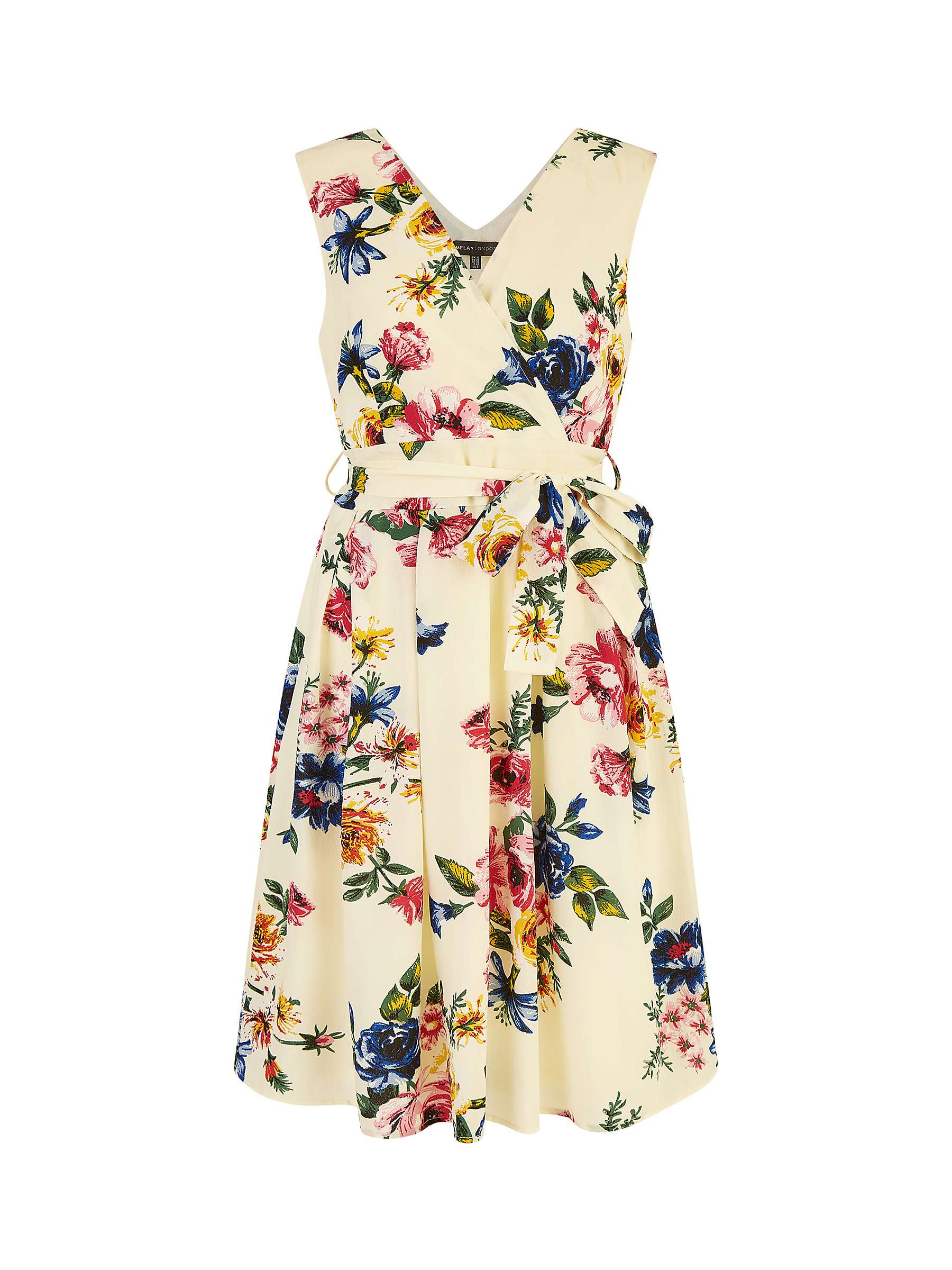 Buy Mela London Floral Wrap Dress, Ivory/Multi Online at johnlewis.com