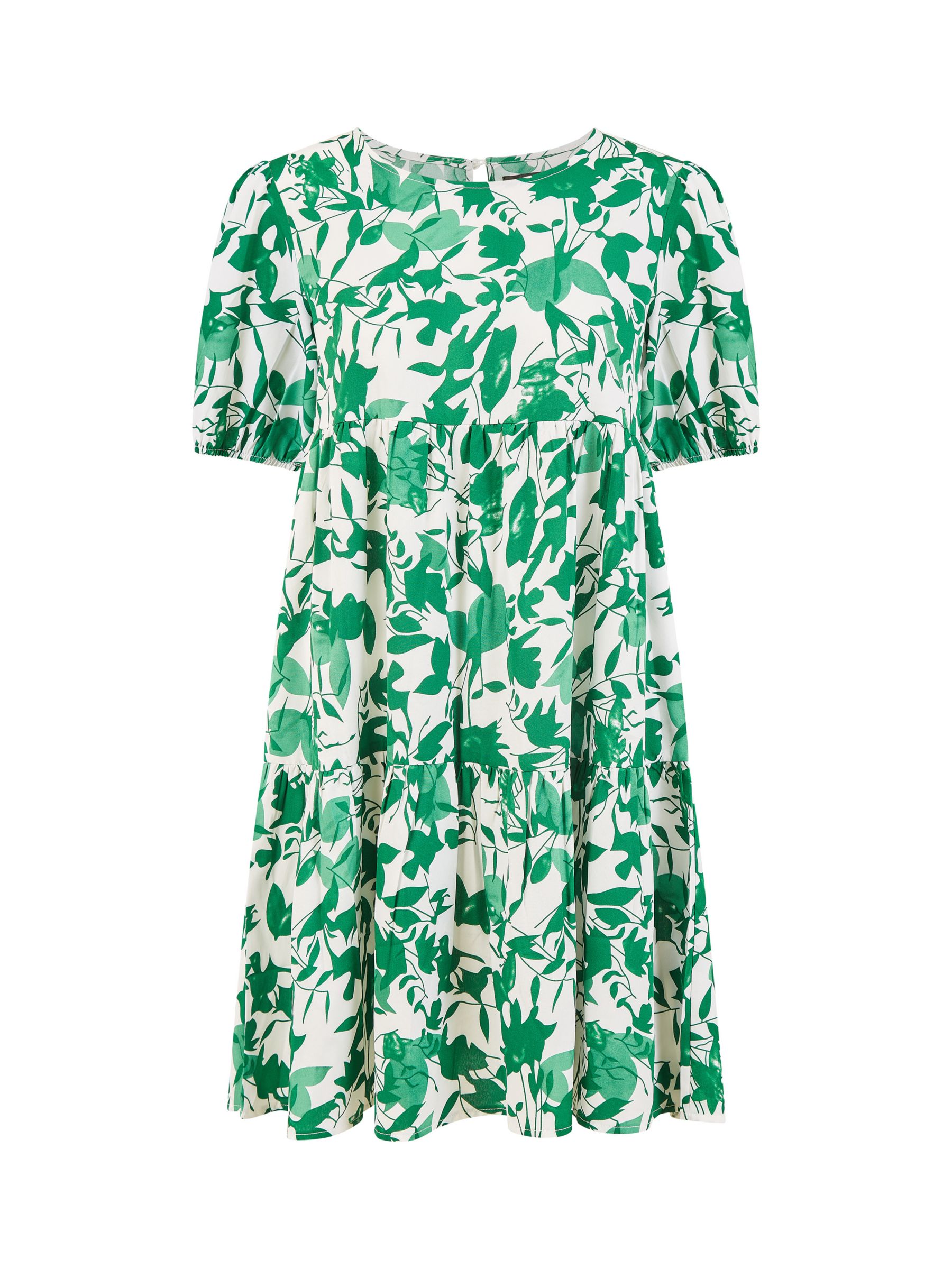 Buy Mela London Leaf Print Tunic Skater Dress, Green Online at johnlewis.com