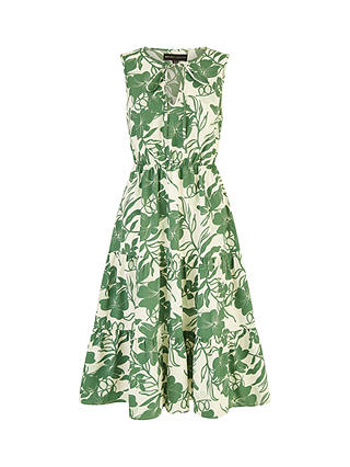 Mela London Midi Floral Dress, Green
