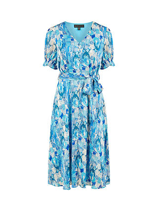 Mela London Abstract Print Tea Dress, Blue