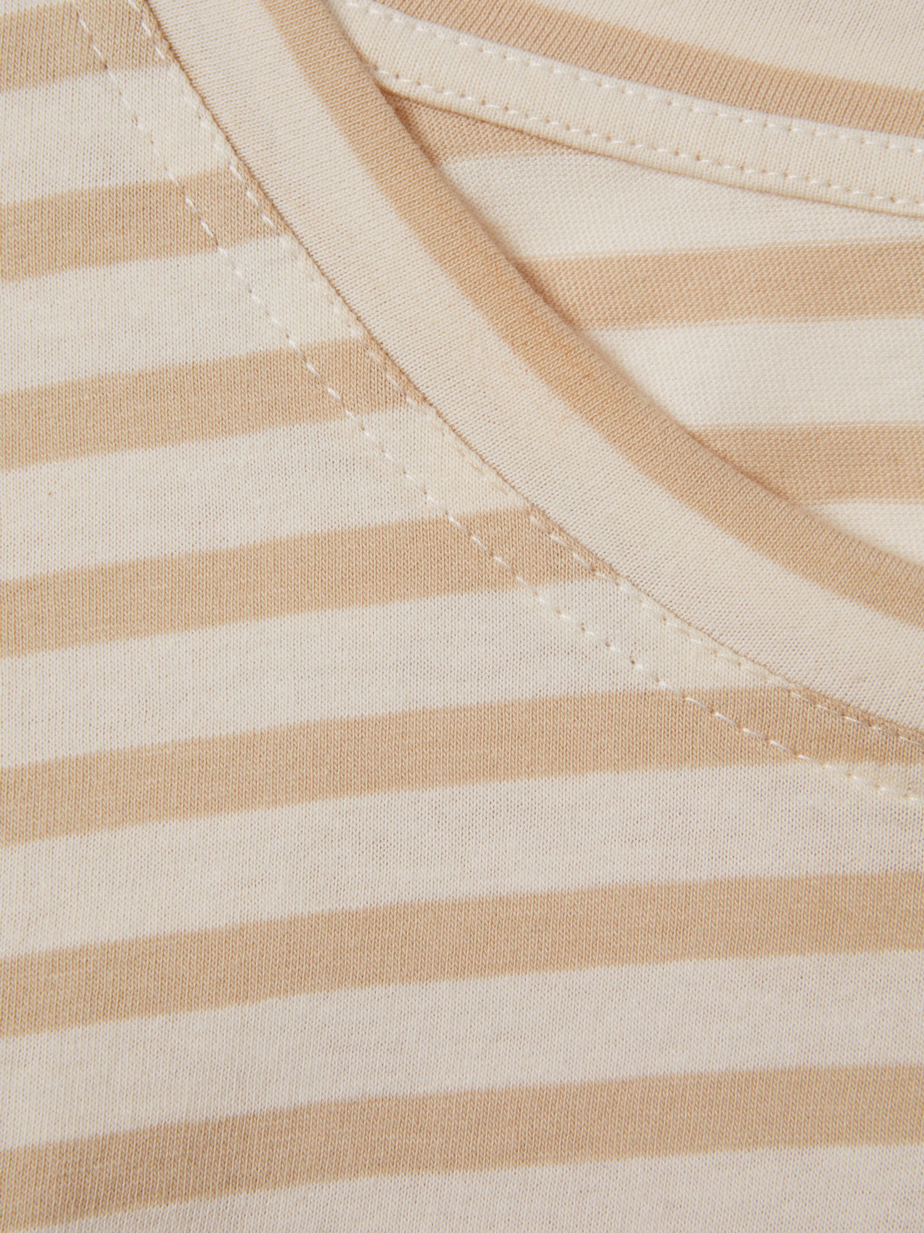 Buy Reiss Morgan Striped Cap Sleeve T-Shirt, Neutral/White Online at johnlewis.com