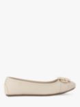 Carvela Mission Buckle Detail Ballet Pumps, Natural Taupe