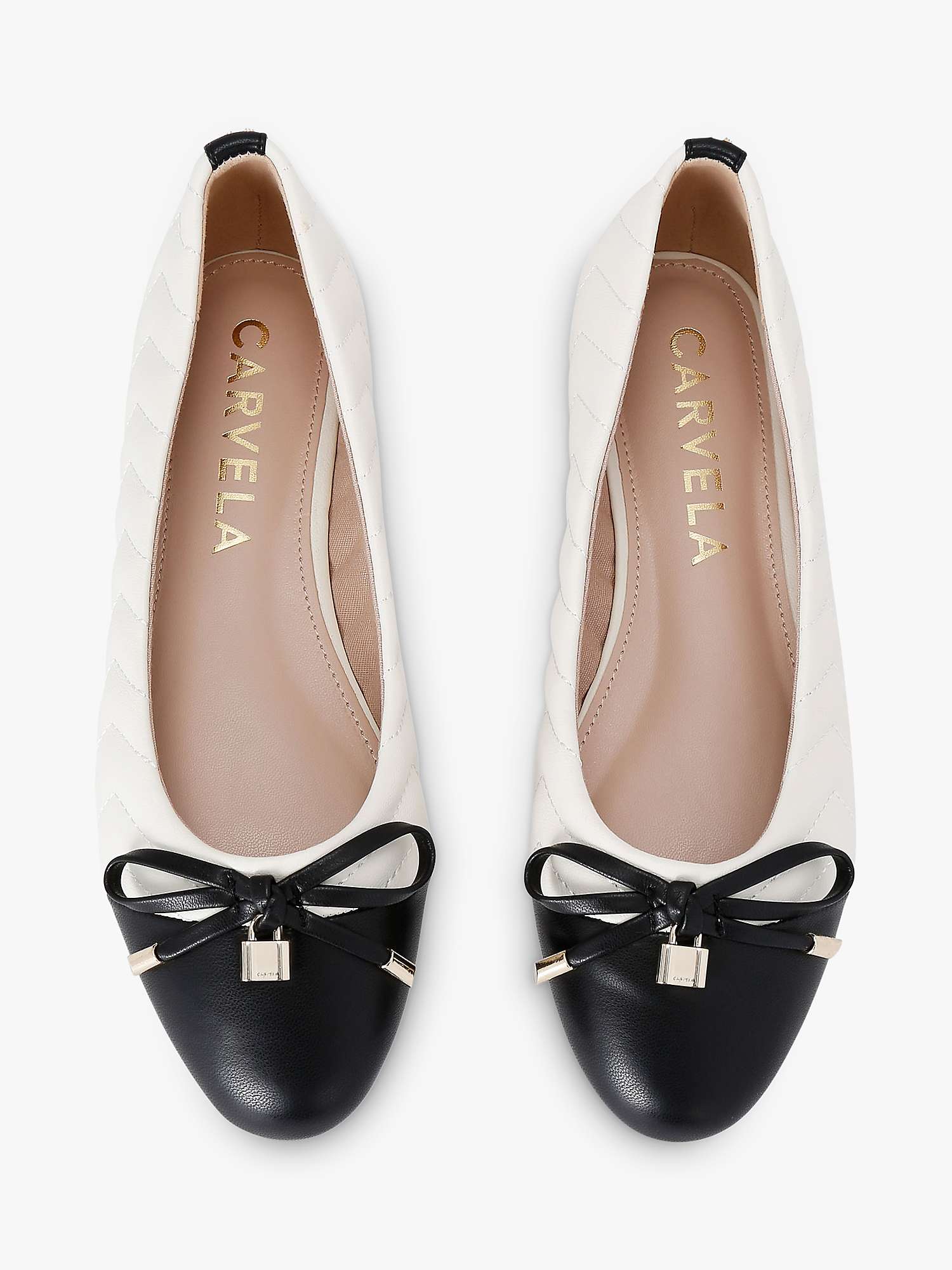 Buy Carvela Lara Ballerina Shoes, White/Black Online at johnlewis.com