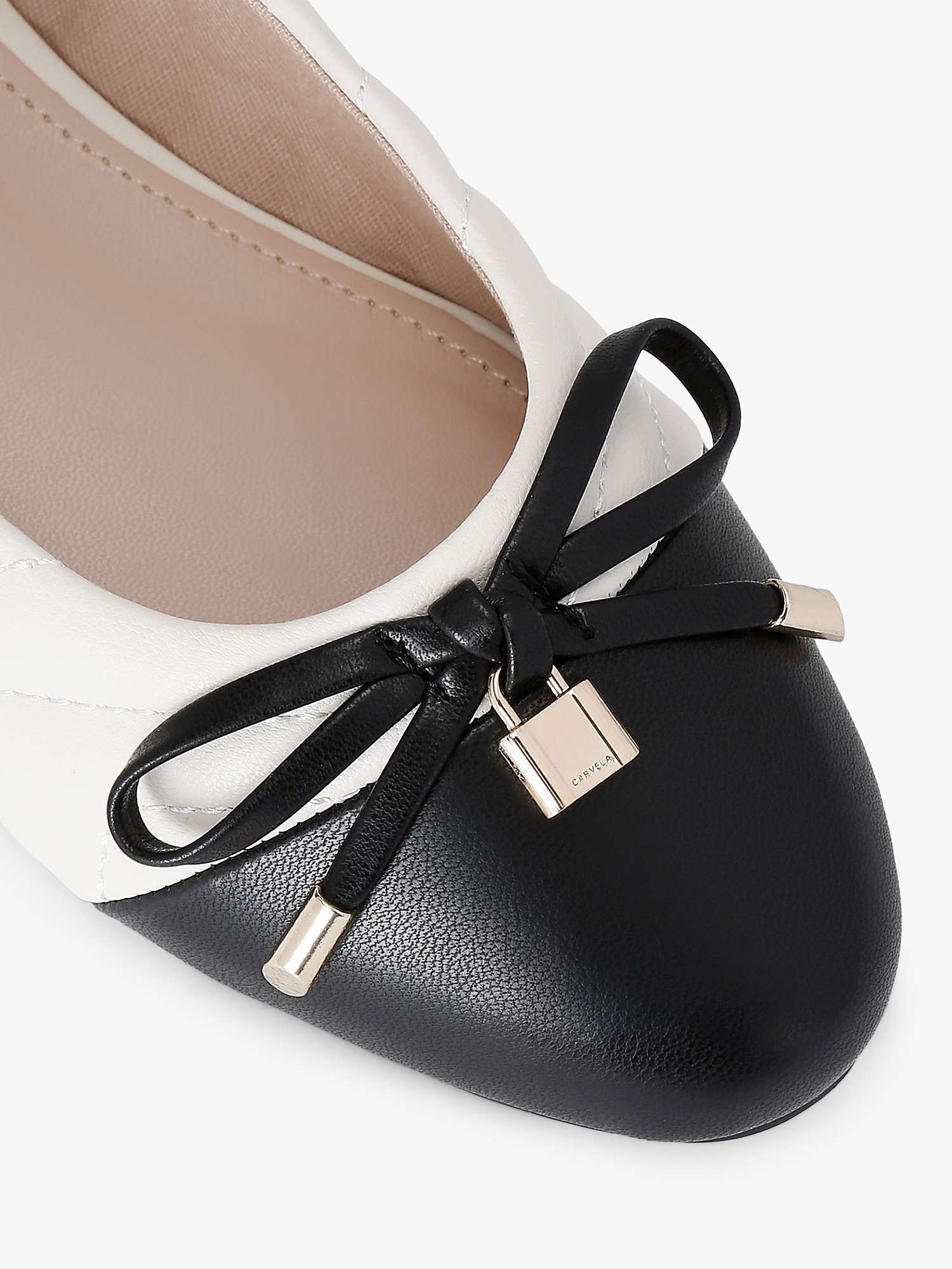 Buy Carvela Lara Ballerina Shoes, White/Black Online at johnlewis.com