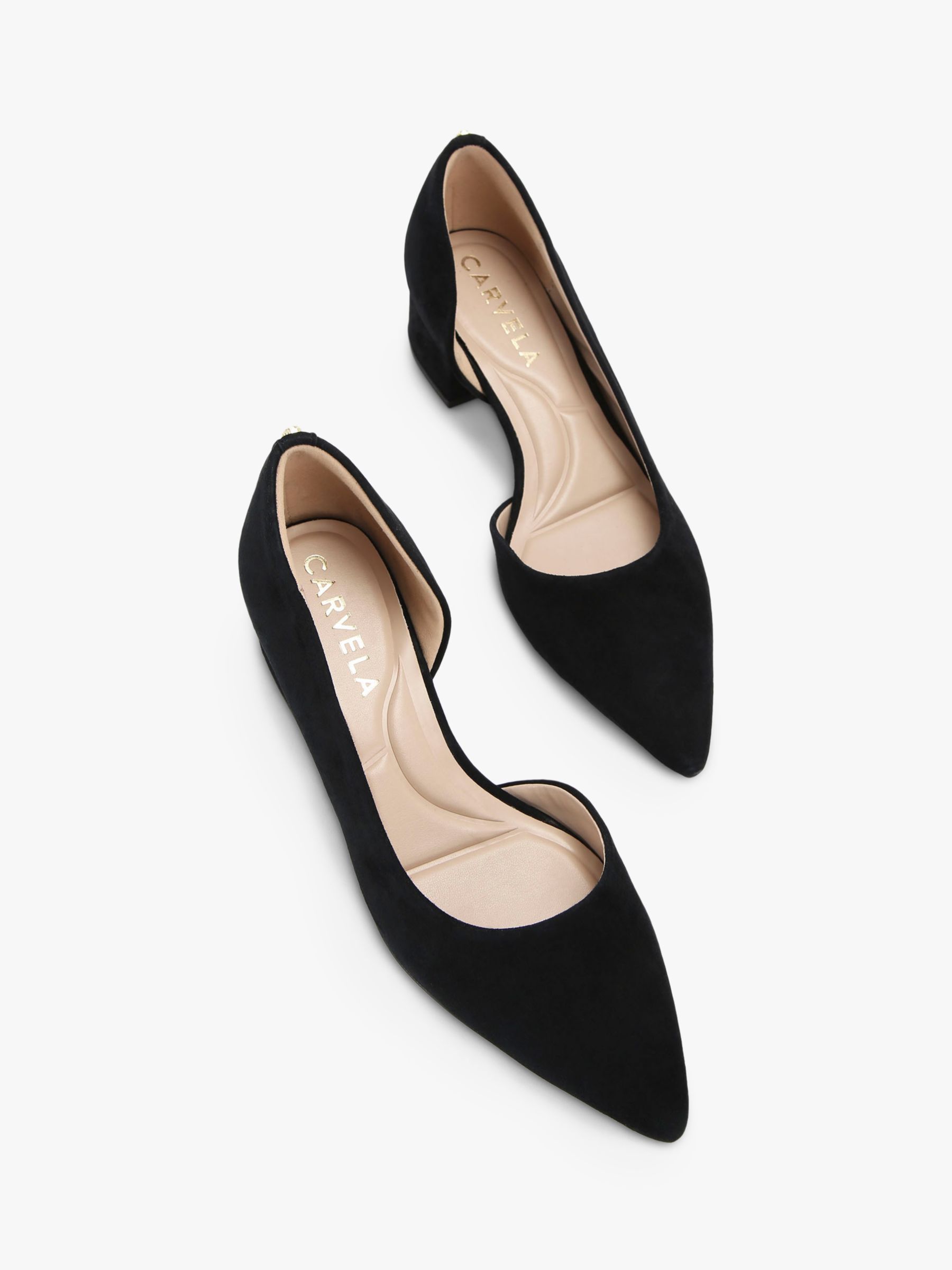 Carvela Camilla Leather Court Shoes, Black, 3