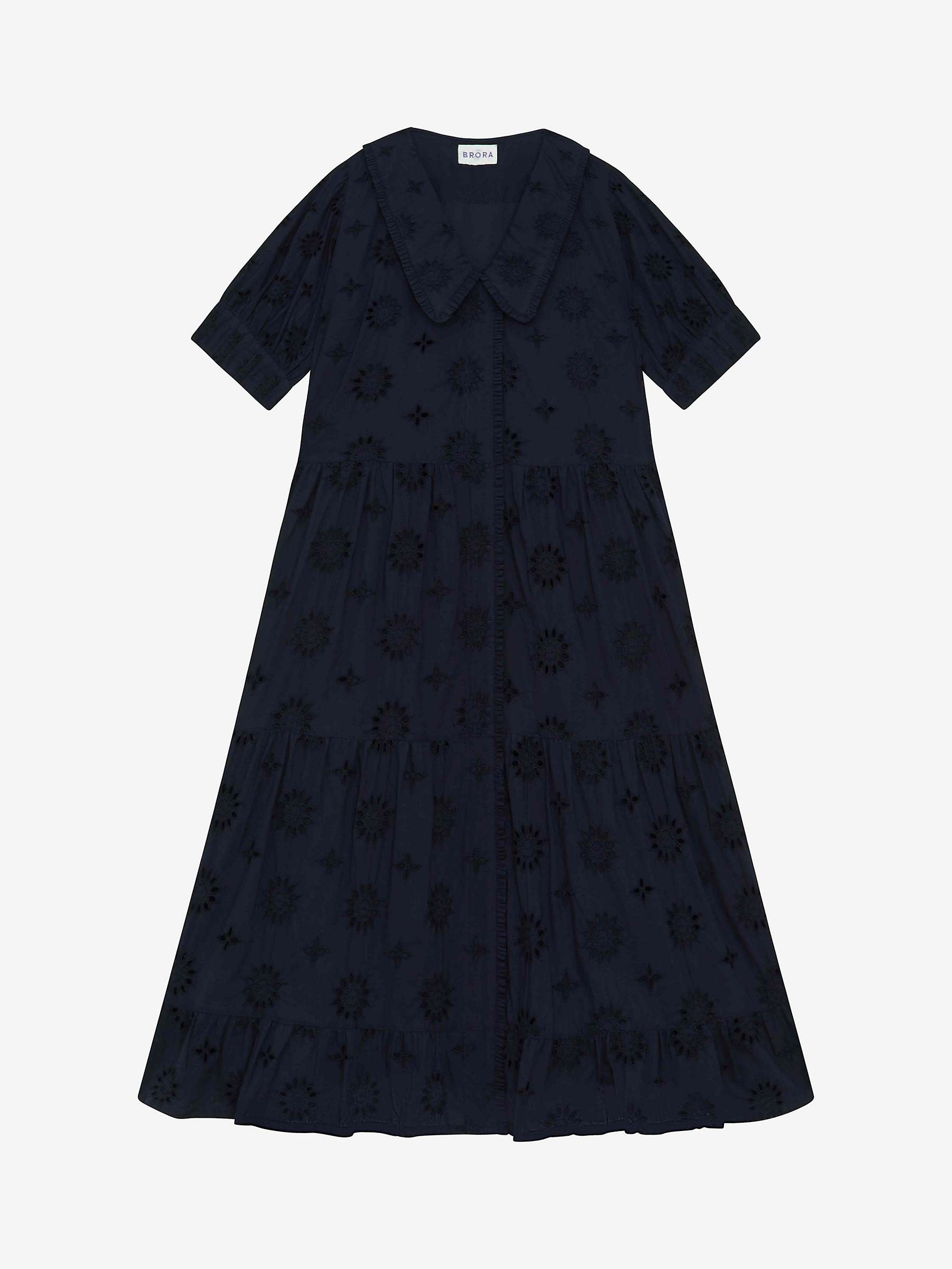 Buy Brora Organic Cotton Broderie Anglaise Tiered Dress Online at johnlewis.com